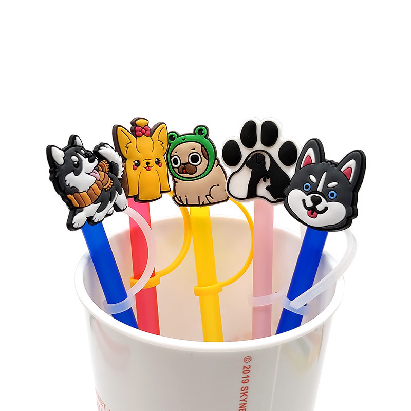 Shoe Parts Accessories Bulk Sale Drinking Straw Toppers Mexico Straws Cap Dogs Bad Bunny Dust Prevent Cover Halloween 230311