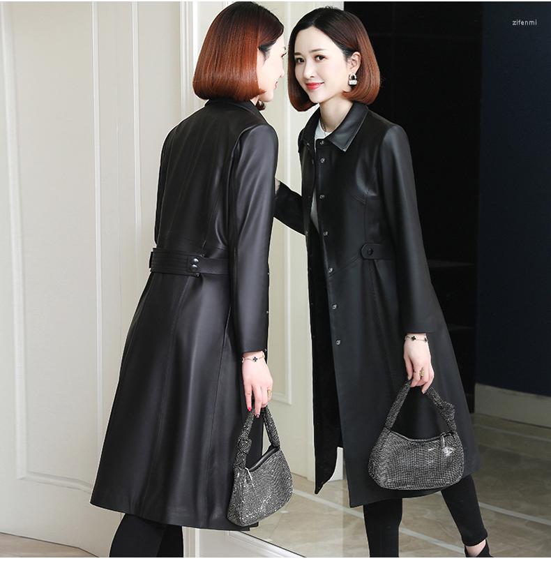 Women's Leather 2023 Genuine Jacket For Women Autumn Sheepskin Coat Mid-length Trench Slim Jackets Jaqueta Feminina SGG1210, Black
Women's Leather 2023 Genuine Jacket For Women Autumn Sheepskin Coat Mid-length Trench Slim Jackets Jaqueta Feminina SGG1210, Black