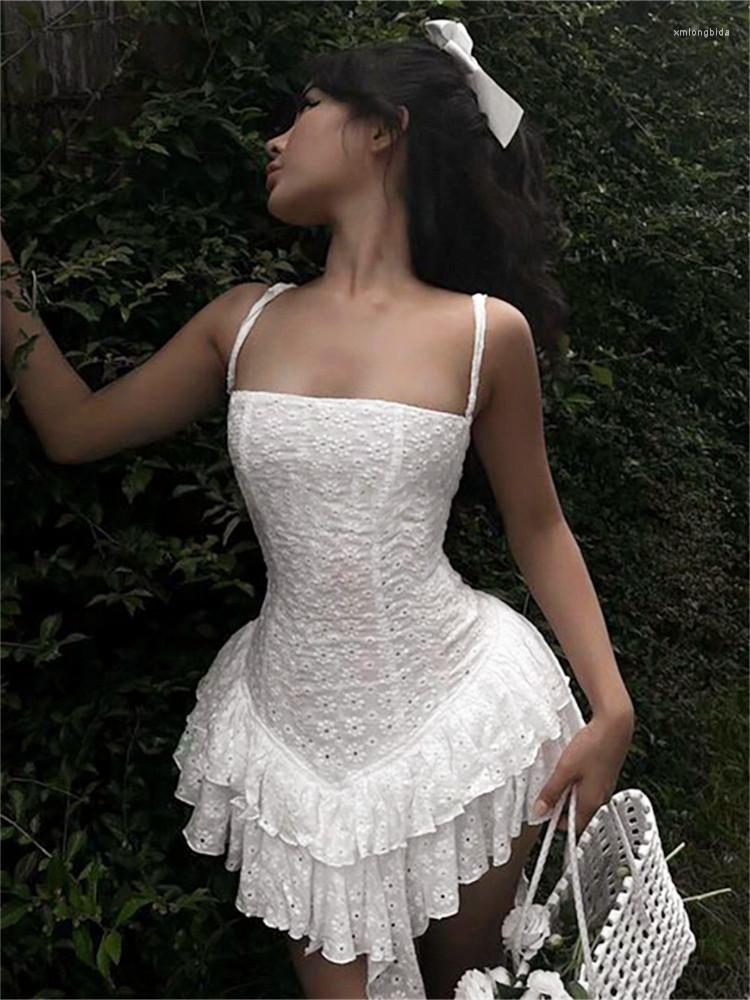 Casual Dresses Women Y2K Lace White Mini Dress Spaghetti Strap Layered Ruffle A-line Summer Vintage Sexy Kawaii Clubwear
Casual Dresses Women Y2K Lace White Mini Dress Spaghetti Strap Layered Ruffle A-line Summer Vintage Sexy Kawaii Clubwear