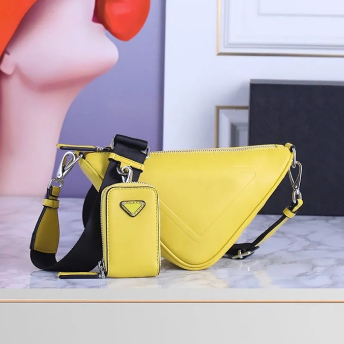Triangle Bag Genuine Leather Crossbody Shoulder Bags Women Handbag Purse Embossed Letter Detachable Adjustable Woven Strap Removable Zipper Pouch, Yellow
Triangle Bag Genuine Leather Crossbody Shoulder Bags Women Handbag Purse Embossed Letter Detachable Adjustable Woven Strap Removable Zipper Pouch, Yellow