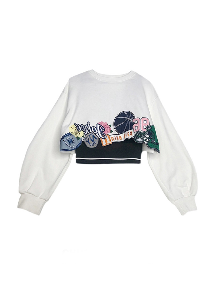 Women's Hoodies Sweatshirt Autumn Fake Two Pieces Short Sweatshirts American Style Vintage Print Design Female Pullover Streetwear Chic 230311, White
Women's Hoodies Sweatshirt Autumn Fake Two Pieces Short Sweatshirts American Style Vintage Print Design Female Pullover Streetwear Chic 230311, White