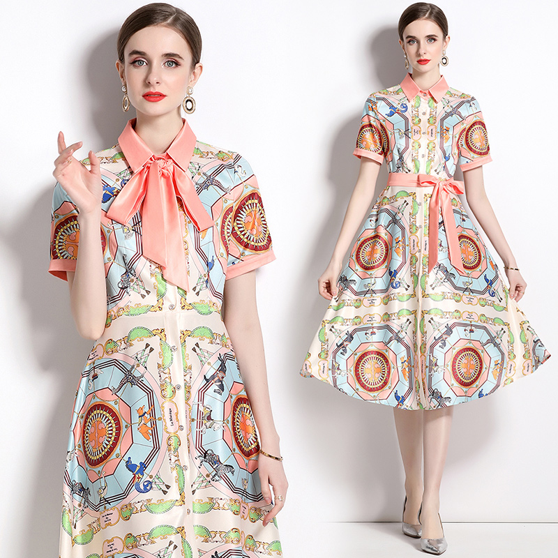 Summer Women' Print Belted Midi Shirtdress Short Sleeve 2023 Fashion Designer Lapel Ribbon Lace Up Bow Button Front Slim Flare Hem Dresses Casual New in Ballgown, Beige
Summer Women' Print Belted Midi Shirtdress Short Sleeve 2023 Fashion Designer Lapel Ribbon Lace Up Bow Button Front Slim Flare Hem Dresses Casual New in Ballgown, Beige