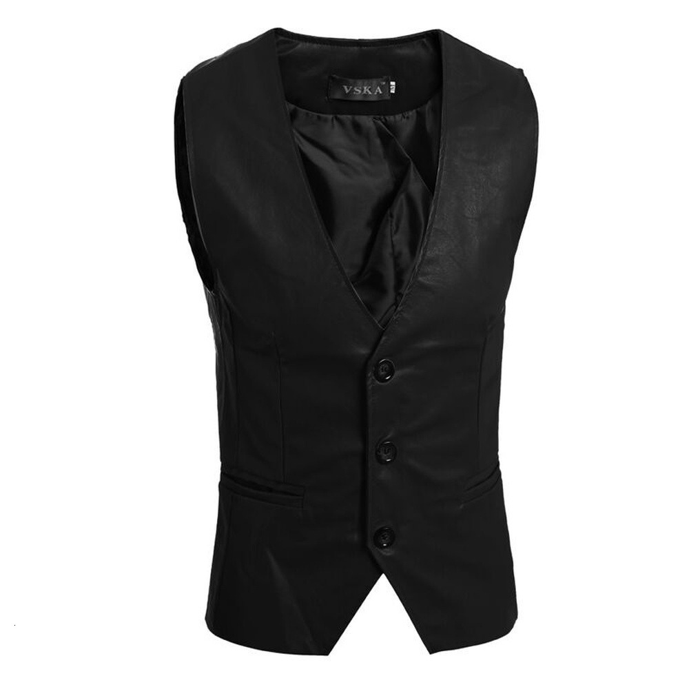 Mens Vests ZOGAA mens vest simple and versatile leather slim fit 230311