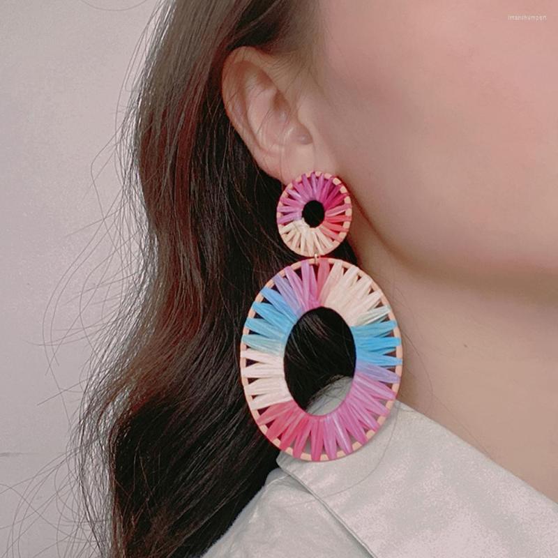 Hoop Earrings IsureY Bohemian Rainbow Color Double Candy Exaggerated Woven High Quality Studs
Hoop Earrings IsureY Bohemian Rainbow Color Double Candy Exaggerated Woven High Quality Studs