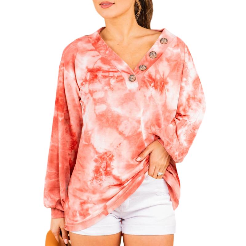 Women' Hoodies & Sweatshirts Women Hoodise Fashion Tie Dye Long Sleeve V Neck Button Pullover Loose Fit Tops, Blue
Women' Hoodies & Sweatshirts Women Hoodise Fashion Tie Dye Long Sleeve V Neck Button Pullover Loose Fit Tops, Blue