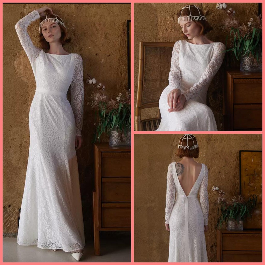 Sexy white lace mermaid wedding dress 2023 long sleeve open back with sashes floor length bridal gowns summer beach garden bride dresses vestido de novia, Ivory
Sexy white lace mermaid wedding dress 2023 long sleeve open back with sashes floor length bridal gowns summer beach garden bride dresses vestido de novia, Ivory