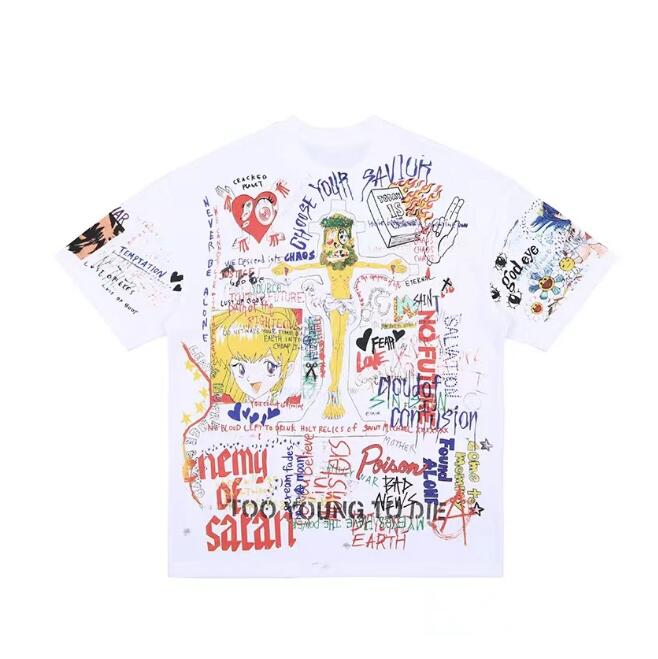 Men's Plus Tees Graffiti loose round-necked short-sleeved t-shirt