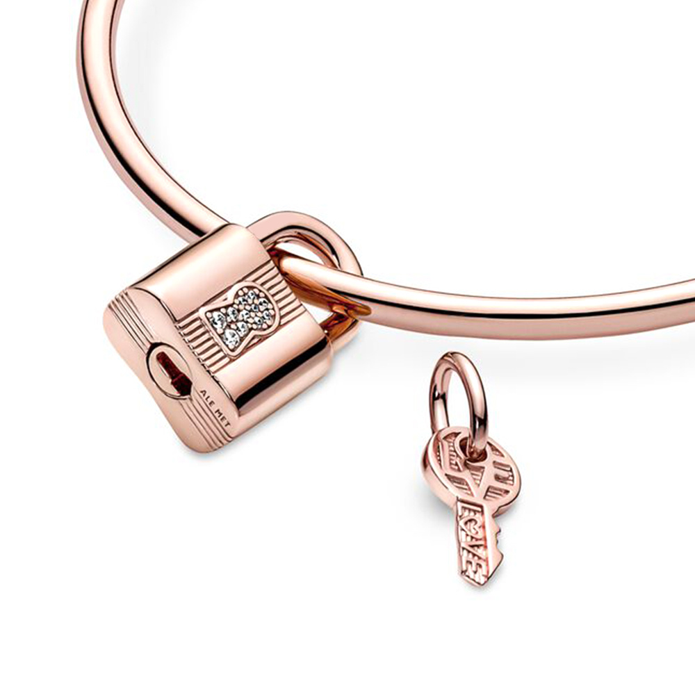 New Popular 925 Sterling Silver Key Lock Hanging Charm Is Suitable For Primitive DIY Women's Bracelet Jewelry Fashion Accessories