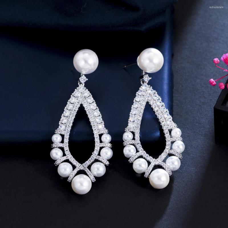 Dangle Earrings ThreeGraces Elegant Brilliant Cubic Zirconia Long Drop Simulated Pearl For Women Wedding Party Jewelry ER821
Dangle Earrings ThreeGraces Elegant Brilliant Cubic Zirconia Long Drop Simulated Pearl For Women Wedding Party Jewelry ER821