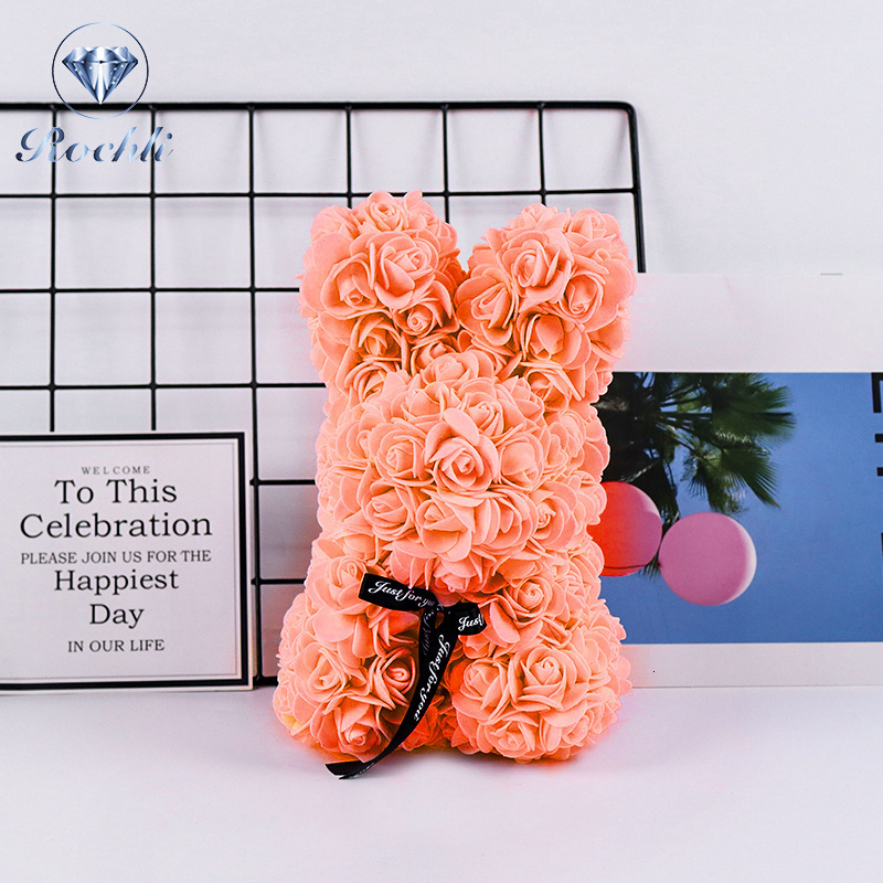 Other Event Party Supplies 25cm Immortal Rose Rabbit Gift Bunny Mothers Day DIY Simulation Flower Happy Easter Day Party Decor Kids Favor Valentine 