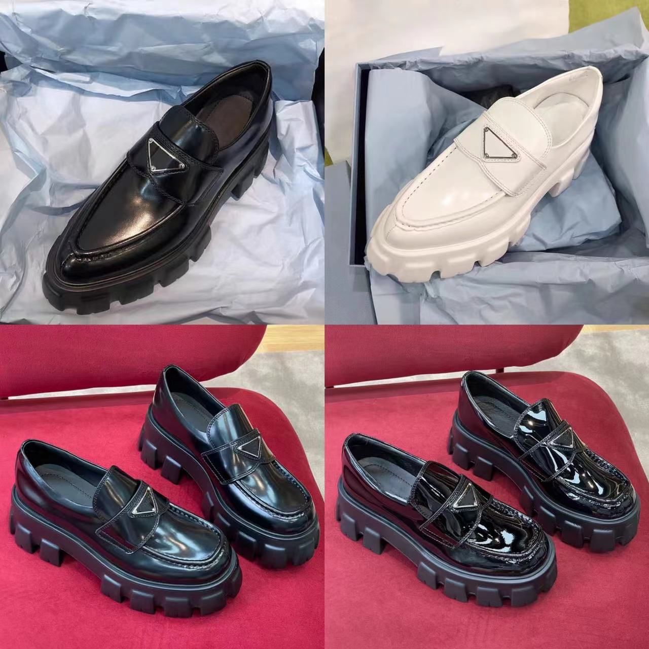 Dress Shoes P Loafers Casual Sneaker Fashion Womens Leather Classic Luxury Designer Top Black Platform Bottoms Kitten Heel Slippers Send Shoe
Dress Shoes P Loafers Casual Sneaker Fashion Womens Leather Classic Luxury Designer Top Black Platform Bottoms Kitten Heel Slippers Send Shoe