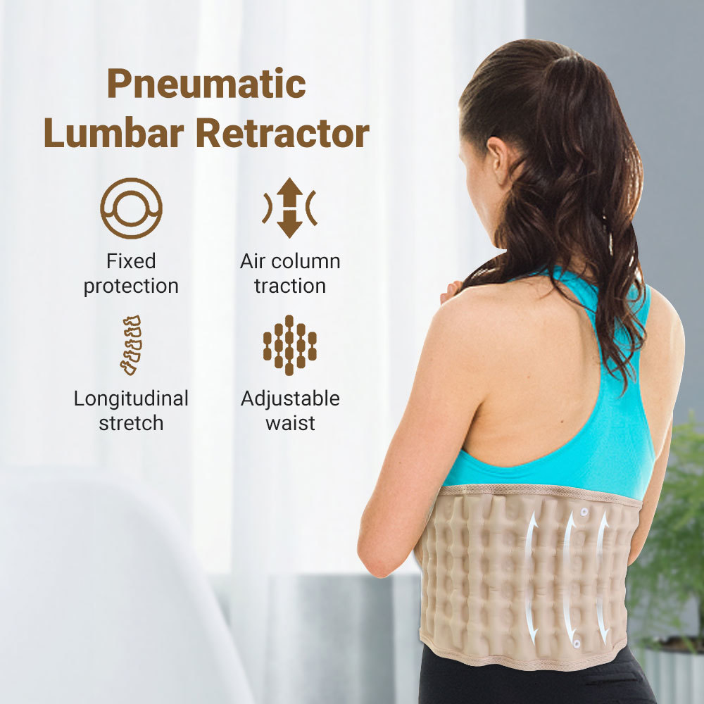 Back Massager Belt Support Brace Physio Decompression Back Relief Waist Lumbar Traction Backache Heat Therapy Pain Massager Family Health Care 230311