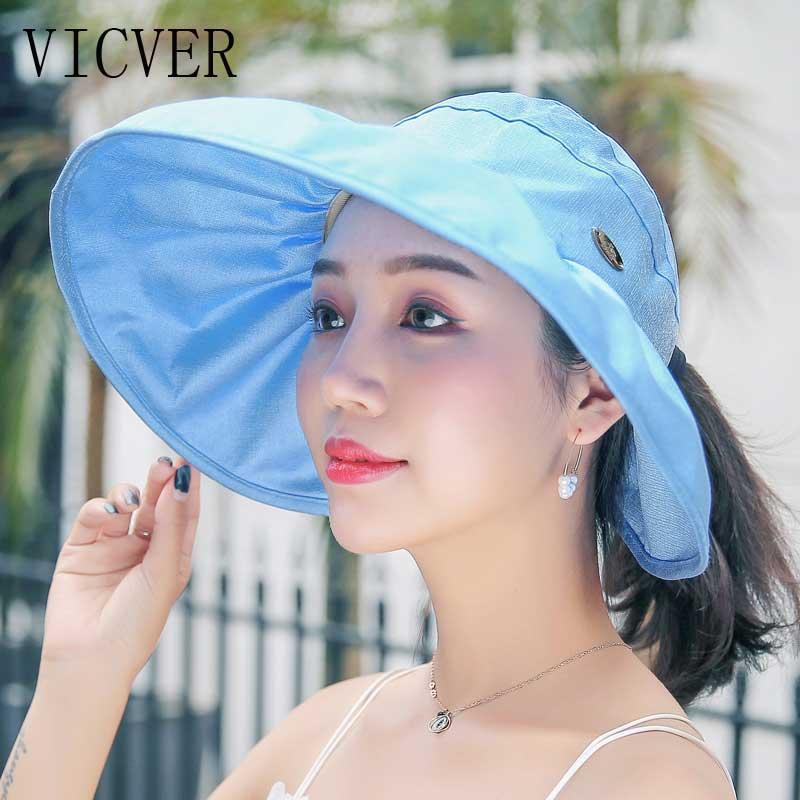 Wide Brim Hats Fashion Women Summer Empty Top Sun Visors Hat Outdoor Breathable Anti-UV Sombreros Large Travel Beach, Blue
Wide Brim Hats Fashion Women Summer Empty Top Sun Visors Hat Outdoor Breathable Anti-UV Sombreros Large Travel Beach, Blue