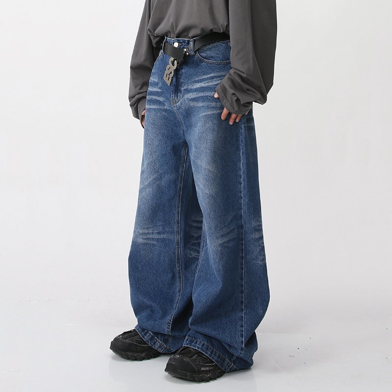 Men s Jeans IEFB Wear Spring Casual Denim Pants Loose Wide Leg Korean Fashion 2023 Vintage Male Trousers 9A7360 230311