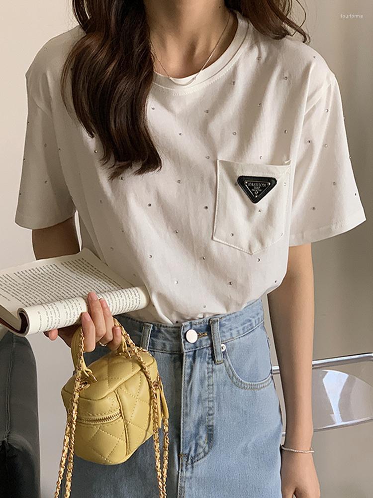 Women' T Shirts Cotton Shirt Women 2023 Summer Ladies Tops Casual Short Sleeve Diamond Tees Korean Clothing Camiseta Mujer, Black
Women' T Shirts Cotton Shirt Women 2023 Summer Ladies Tops Casual Short Sleeve Diamond Tees Korean Clothing Camiseta Mujer, Black