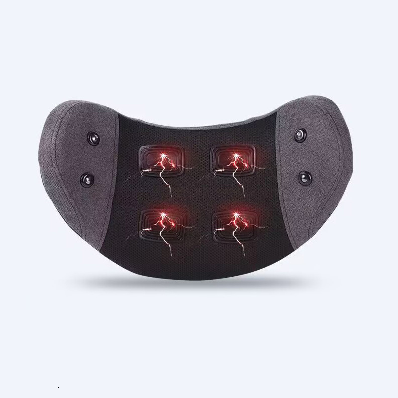 Back Massager Electric Waist Massager Lumbar Vibration Cushion Relief Pain Heating HealthCare Relax Traction Therapy EMS Ten Back Body Massage 230311