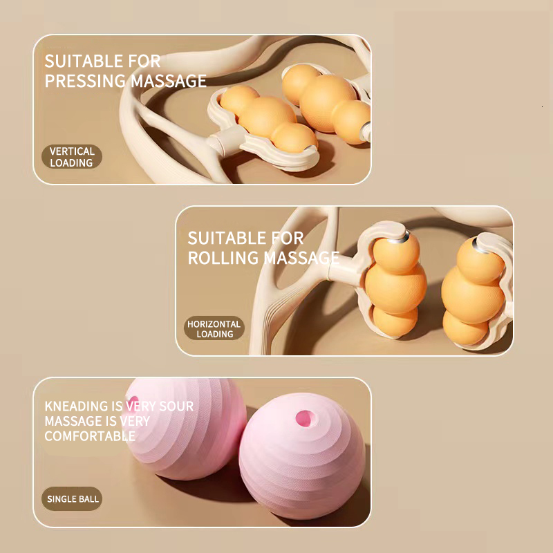Other Massage Items Neck Massager Tool 6 Head Hand Roller Massage Pressure Relieve Neck Shoulder Dual Trigger Point Self Massager Health Care 230311