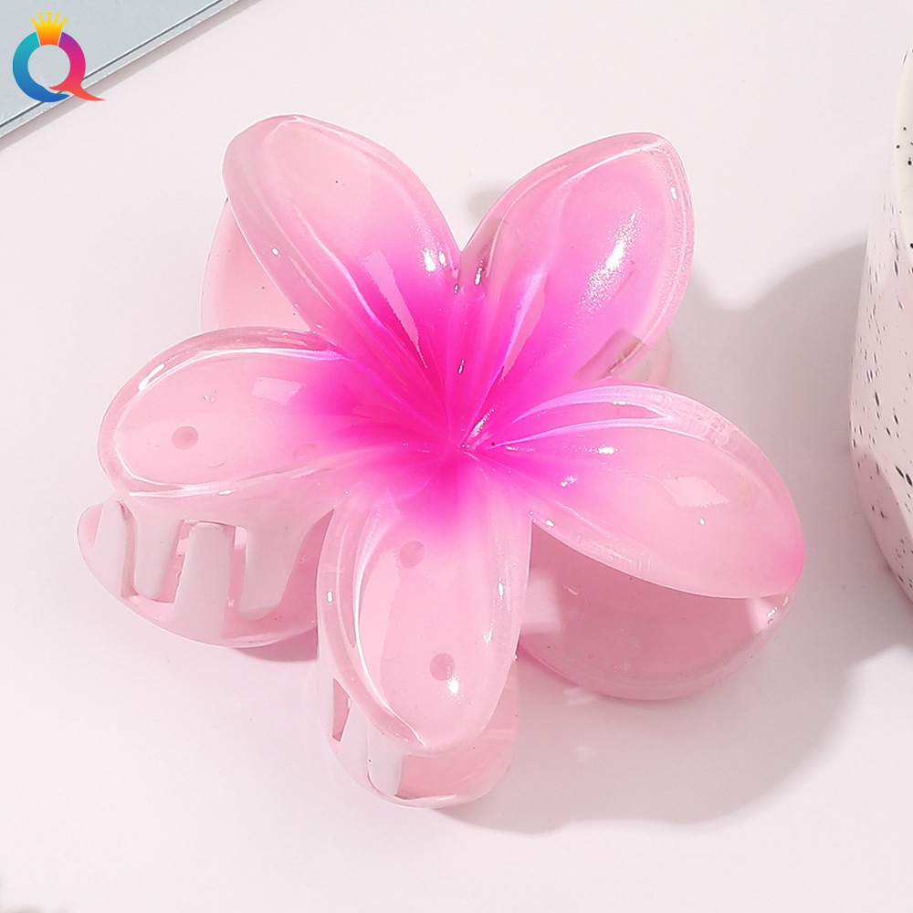 New Women Girls Cute Ribbon Candy Colors Big Flower Plastic Hair Claws Sweet Hair Holder Clip Hairpin Headband Fashion Hair Accessories 1898