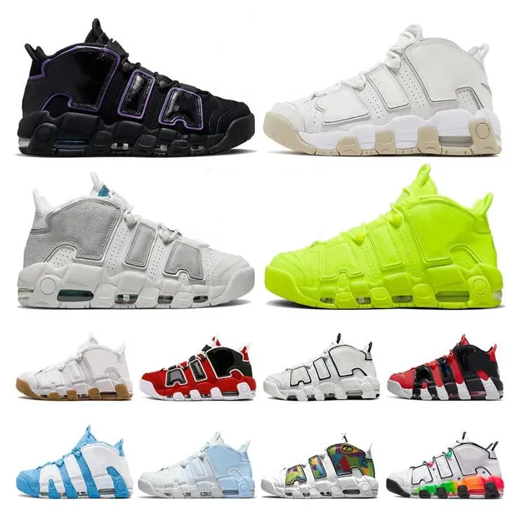 

Basketball Shoes Mens More Uptempos 96 Total Scottie Pippen White Varsity Red Green Multi-Color Black Bulls University Blue UNC UK airs Women Trainers Sneakers 36-45