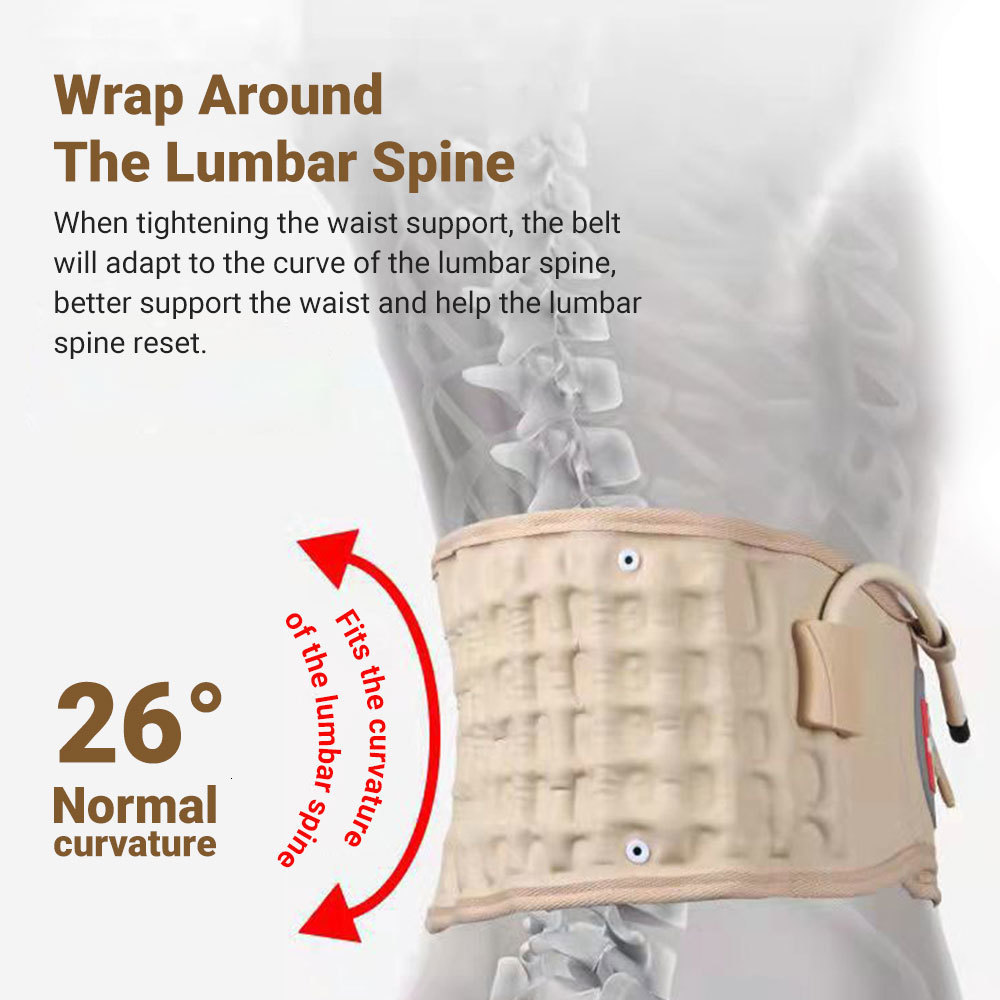 Back Massager Belt Support Brace Physio Decompression Back Relief Waist Lumbar Traction Backache Heat Therapy Pain Massager Family Health Care 230311