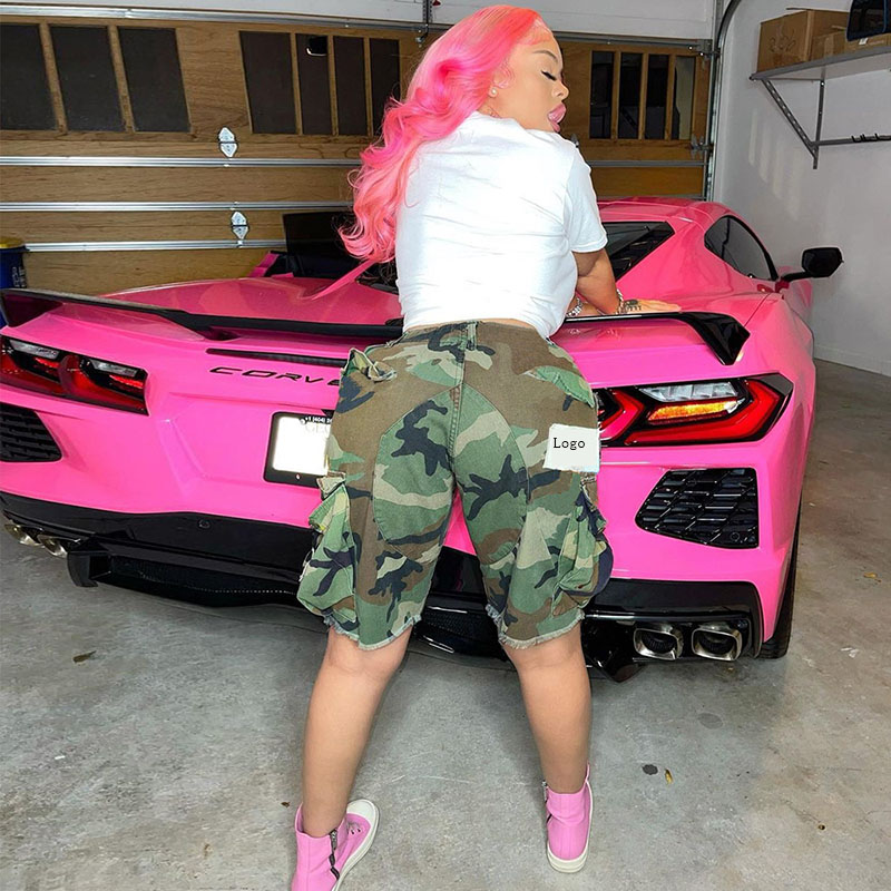 Camouflage Shorts Summer Clothes For Women Multi-Pocket Splice Loose Tassel Decorate Trendy Women' Five-Point Pants, Camouflage with logo
Camouflage Shorts Summer Clothes For Women Multi-Pocket Splice Loose Tassel Decorate Trendy Women' Five-Point Pants, Camouflage with logo