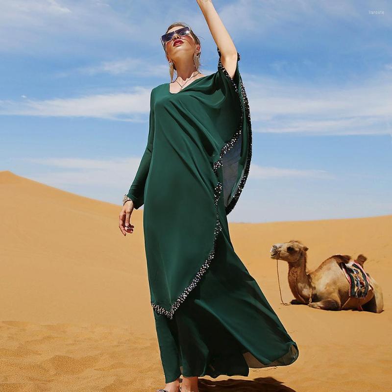 Ethnic Clothing Ramadan Eid Mubarak Dark Green Chiffon Dubai Abaya Arab Turkey Islam Muslim Maxi Dress Abayas For Women Kaftan Robe Longue
Ethnic Clothing Ramadan Eid Mubarak Dark Green Chiffon Dubai Abaya Arab Turkey Islam Muslim Maxi Dress Abayas For Women Kaftan Robe Longue
