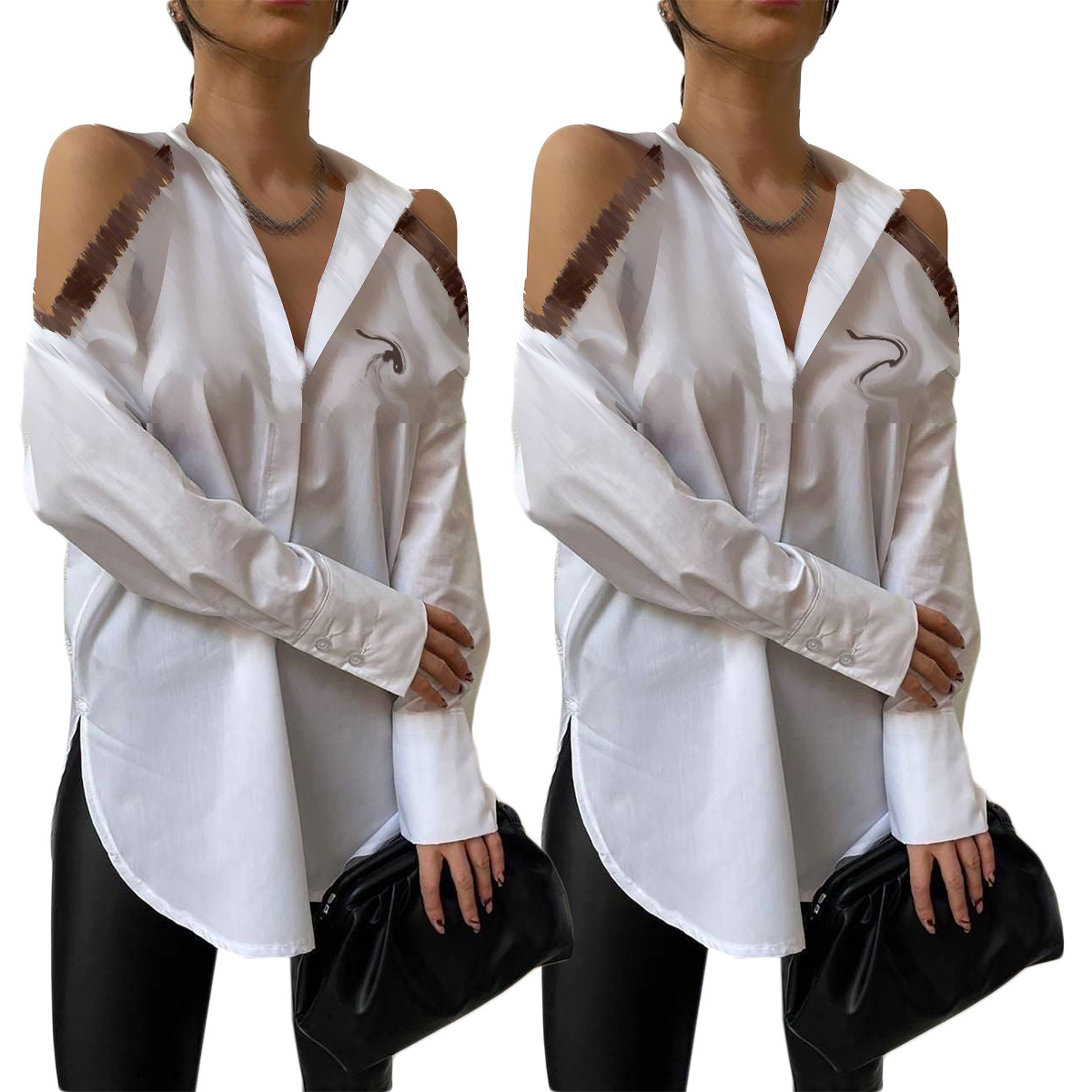J2799 Fashion Trendy Letter Print Blouses For Women Long Sleeve Open Shoulder Cardigan Buttons Casual Brand Thin Shirts, White
J2799 Fashion Trendy Letter Print Blouses For Women Long Sleeve Open Shoulder Cardigan Buttons Casual Brand Thin Shirts, White