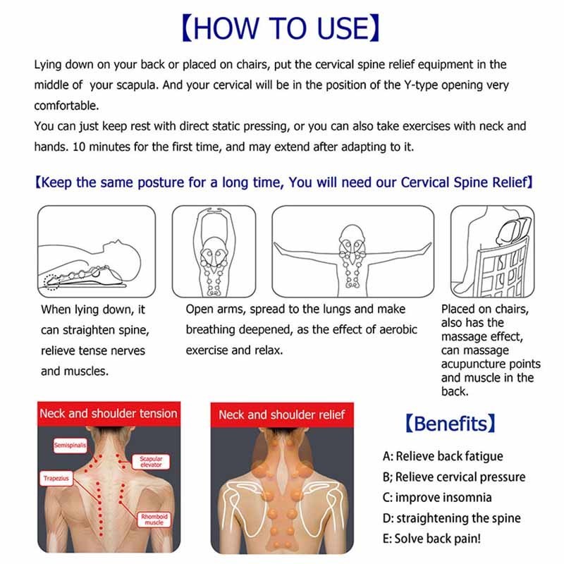 Back Massager Back Stretcher Vertebra Lumbar Spine Traction Back Massager Pain Support Pressure Therapy Brace Health Care Massage for Full Bod 230311
