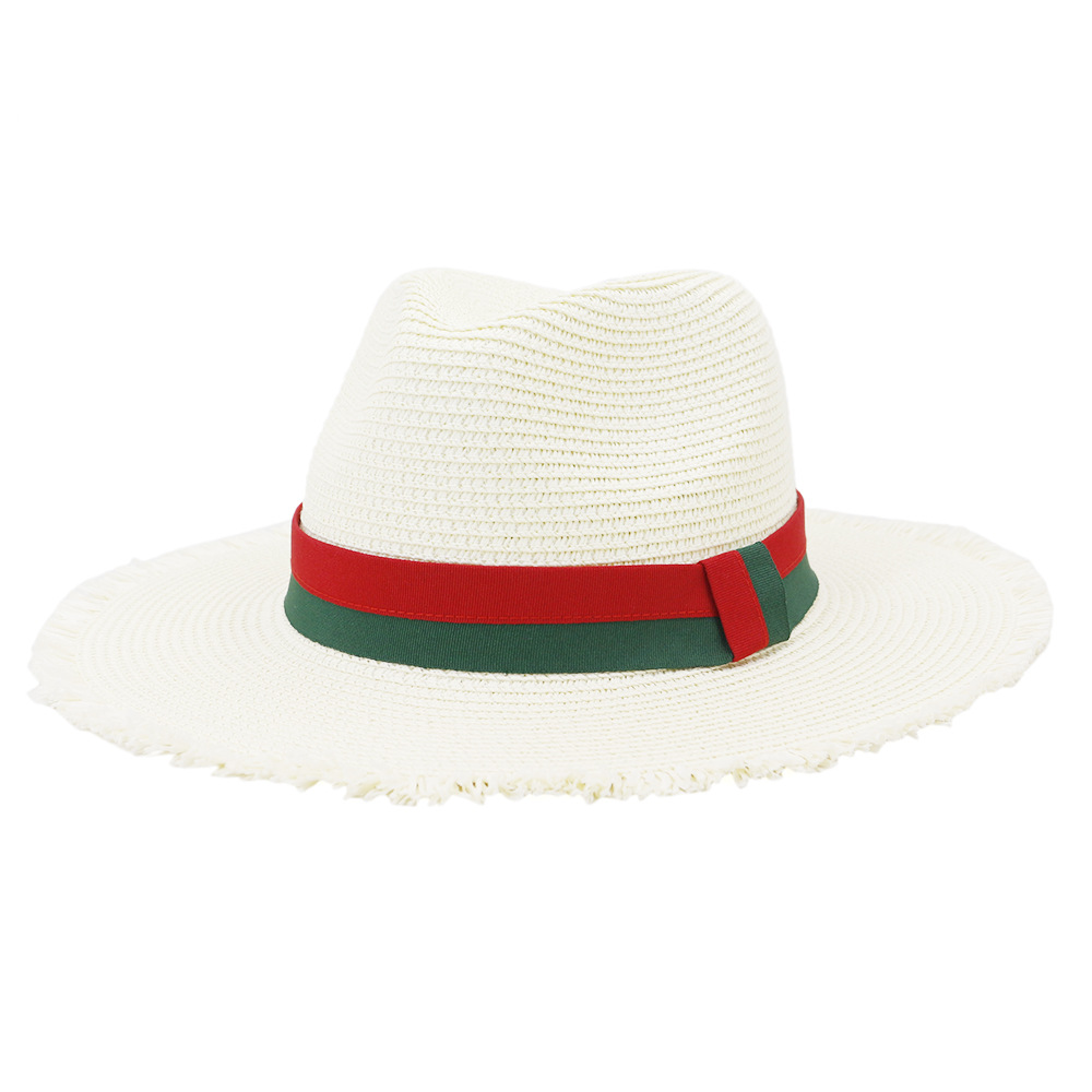 Fashion Men Women Outdoor Travel Wide Brim Hat Beach Seaside Sunshade Jazz Straw Fedora Cap Srping Summer