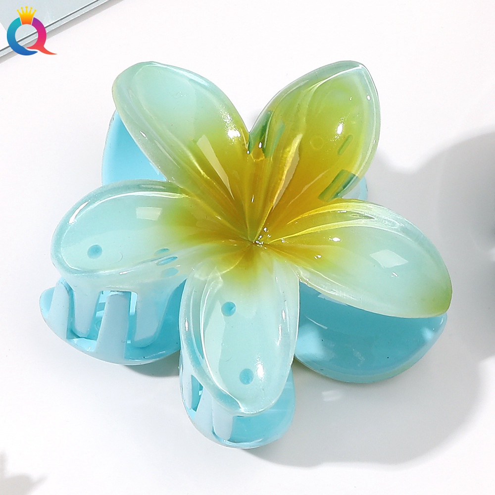 New Women Girls Cute Ribbon Candy Colors Big Flower Plastic Hair Claws Sweet Hair Holder Clip Hairpin Headband Fashion Hair Accessories 1898