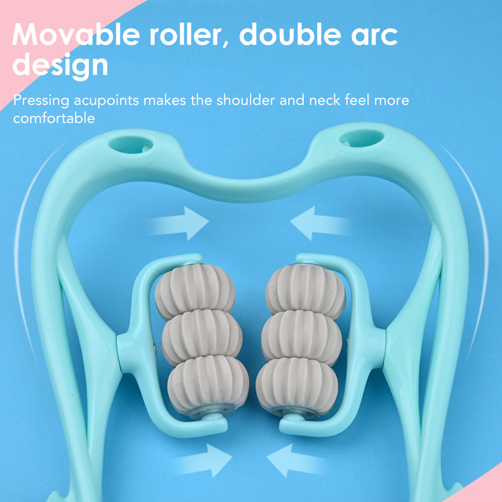 Other Massage Items Upgrade Manual Cervical Massager Roller Neck Pain Relief Aid Fatigue Multifunction Body Relaxing Massage Health Care Device 230311