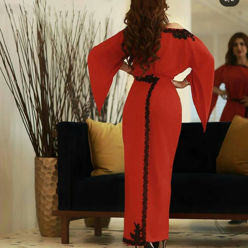 New Arrival Spandex Red Long sleeve Evening Dresses Women party night Black edge Robe soiree dubai Muslim Prom Gowns, Same as picture
New Arrival Spandex Red Long sleeve Evening Dresses Women party night Black edge Robe soiree dubai Muslim Prom Gowns, Same as picture