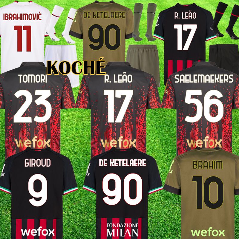 22 23 DE KETELAERE R LEAO soccer jerseys KOCHE IBRAHIMOVIC football shirt TOMORI DIAZ GIROUD REBIC men ac mLIANs kit kids equipment tops 999789, League third
22 23 DE KETELAERE R LEAO soccer jerseys KOCHE IBRAHIMOVIC football shirt TOMORI DIAZ GIROUD REBIC men ac mLIANs kit kids equipment tops 999789, League third