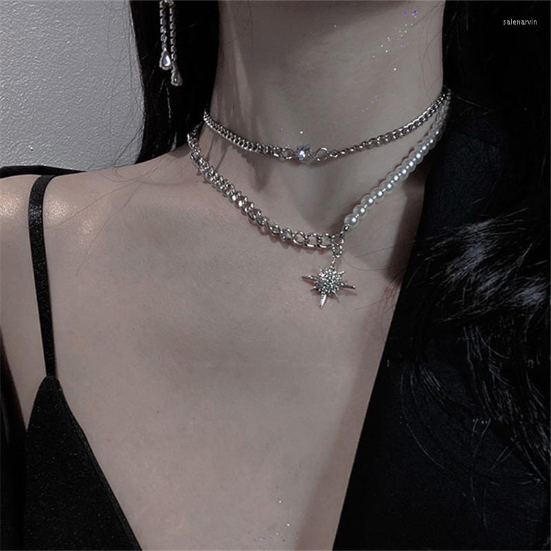 Chains 2023 Double Layer Round Pearl Bead Charm Pendant Necklace For Women Girls Crystal Star Jewelry Collares Choker E313
Chains 2023 Double Layer Round Pearl Bead Charm Pendant Necklace For Women Girls Crystal Star Jewelry Collares Choker E313
