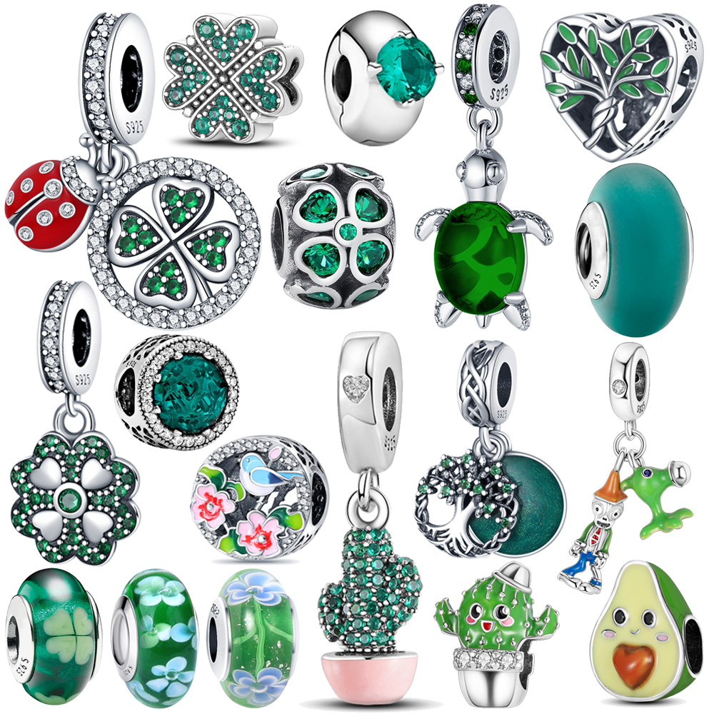 925 silver Fit Pandora Original charms DIY Pendant women Bracelets beads Necklace Lucky Clover Glass Beads
925 silver Fit Pandora Original charms DIY Pendant women Bracelets beads Necklace Lucky Clover Glass Beads