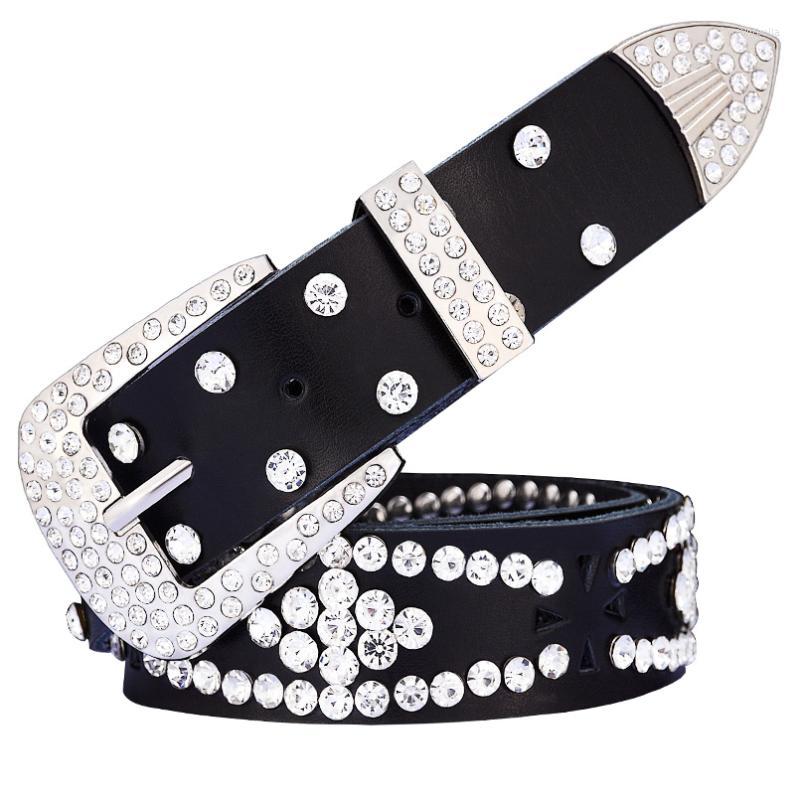 Belts Fashion Genuine Leather For Women Luxury Rhinestone Women's Belt Quality Cow Skin Waist Strap Female Jeans Width 3.3, White
Belts Fashion Genuine Leather For Women Luxury Rhinestone Women's Belt Quality Cow Skin Waist Strap Female Jeans Width 3.3, White