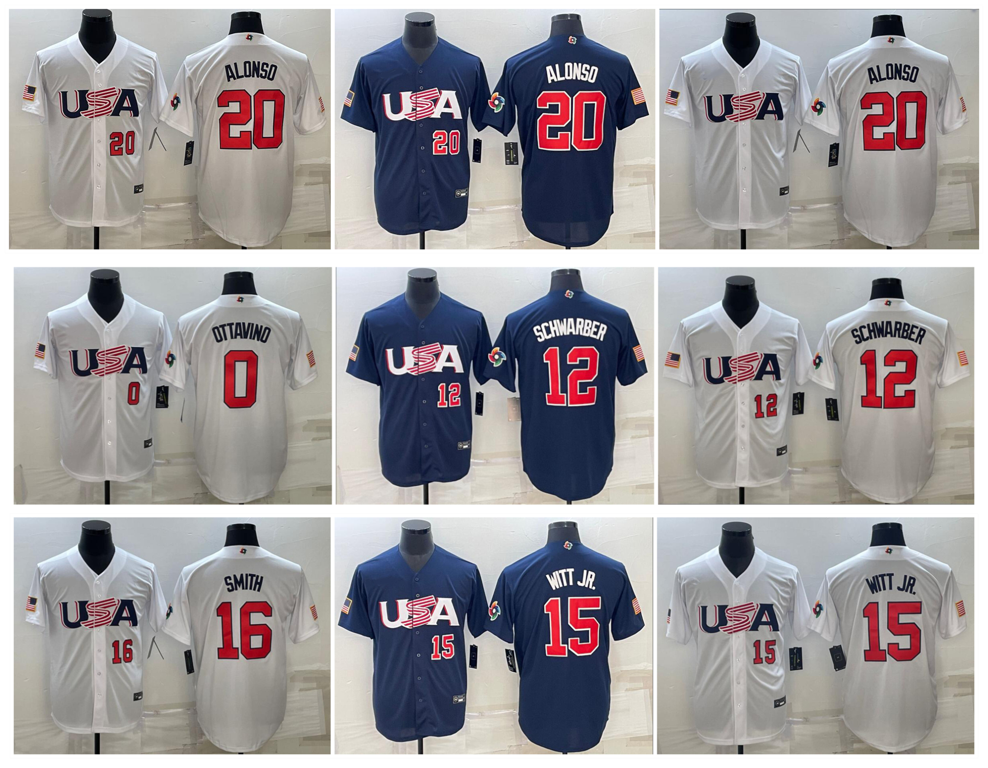 Pete Alonso 2023 Team USA WBC Baseball Jersey World Baseball Classic Adam Ottavino Will Smith Bobby Witt Jr. Kyle Schwarber White Blue Size S-XXXL, As pic
Pete Alonso 2023 Team USA WBC Baseball Jersey World Baseball Classic Adam Ottavino Will Smith Bobby Witt Jr. Kyle Schwarber White Blue Size S-XXXL, As pic