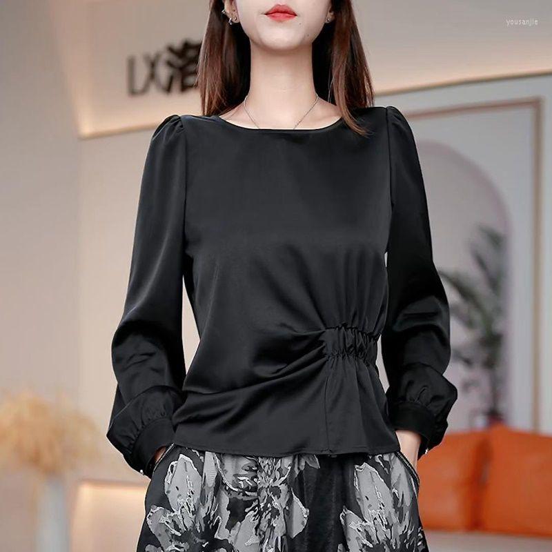 Women's Blouses Fashion O-Neck Solid Color Folds Blouse Women's Clothing 2023 Spring Loose Casual Pullovers All-match Office Lady Shirt, Black
Women's Blouses Fashion O-Neck Solid Color Folds Blouse Women's Clothing 2023 Spring Loose Casual Pullovers All-match Office Lady Shirt, Black