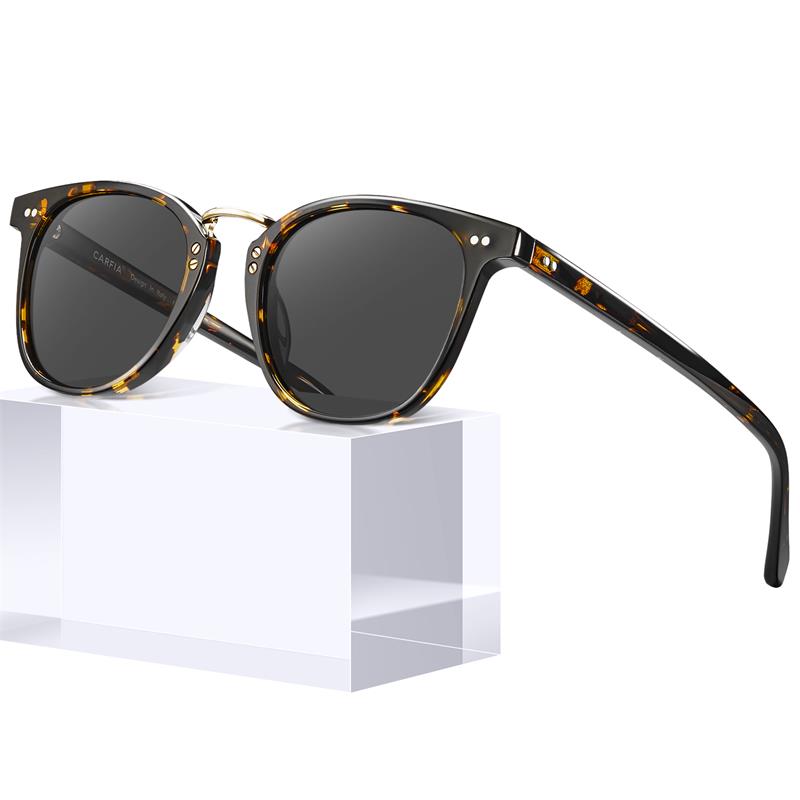 Carfia Small Polarized Sunglasses for Women Hand-crafted Acetate Frame Metal Bridge Eyewear Fashion Retro Style Sun Glasses
