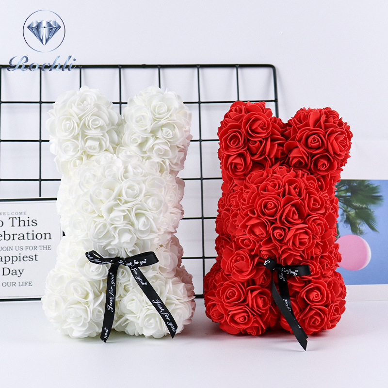 Other Event Party Supplies 25cm Immortal Rose Rabbit Gift Bunny Mothers Day DIY Simulation Flower Happy Easter Day Party Decor Kids Favor Valentine 