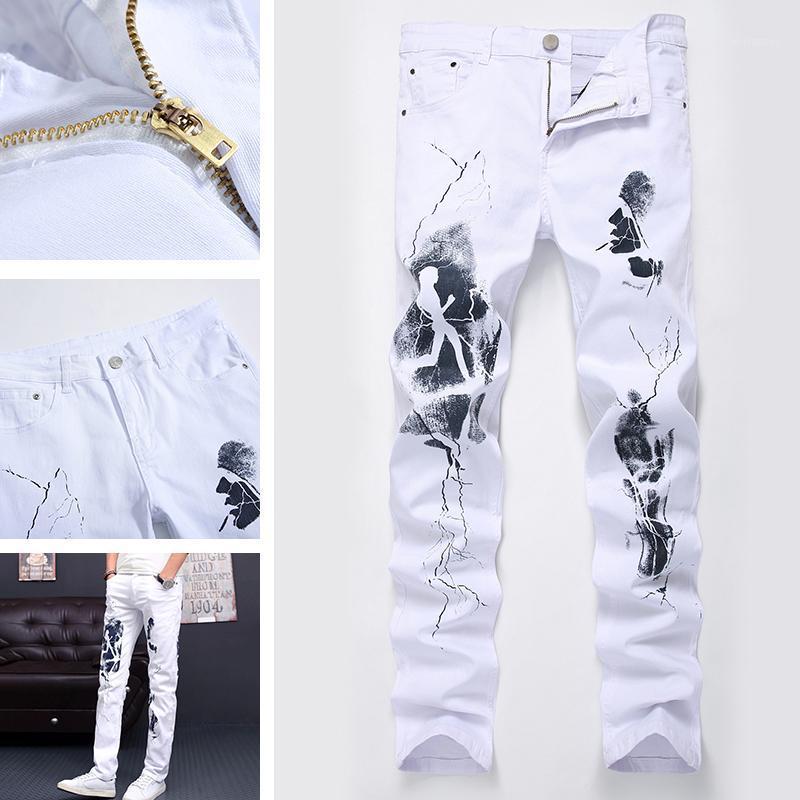 Men's Jeans Men White Printed Mid-waist Washed Frayed Trousers Thin Feet Pants Spring And Autumn Ripped Holes Ankle-length
Men's Jeans Men White Printed Mid-waist Washed Frayed Trousers Thin Feet Pants Spring And Autumn Ripped Holes Ankle-length