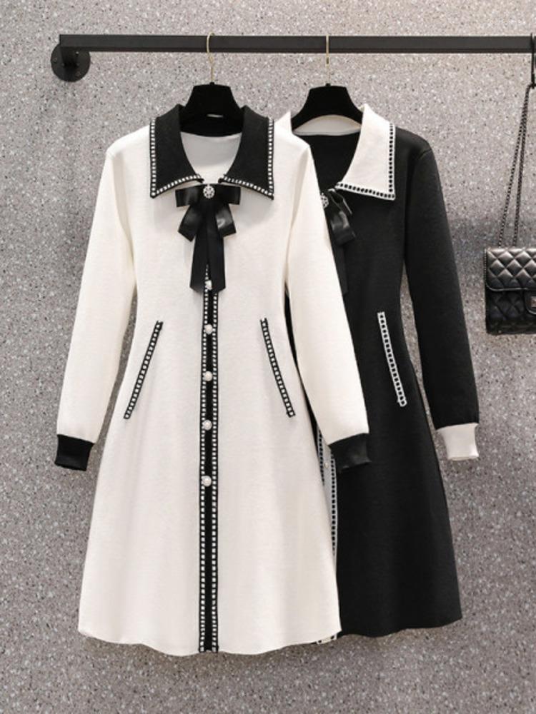 Casual Dresses Small Fragrance Long Sleeve Bow Bottomed Sweater Dress Women 2023 Spring Korean Fashion Knitting Party Vestidos, Black
Casual Dresses Small Fragrance Long Sleeve Bow Bottomed Sweater Dress Women 2023 Spring Korean Fashion Knitting Party Vestidos, Black