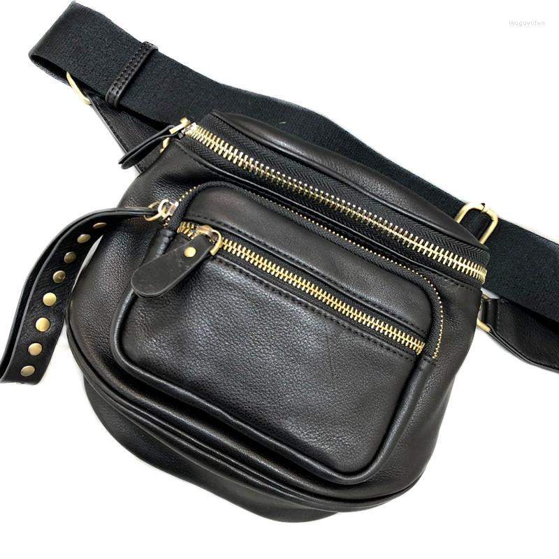 Evening Bags Rivet Design Genuine Leather Chest Crossbody Bag Female Quality Retro Cowhide Messenger Shoulder For Women Bolsa Feminina, Black
Evening Bags Rivet Design Genuine Leather Chest Crossbody Bag Female Quality Retro Cowhide Messenger Shoulder For Women Bolsa Feminina, Black