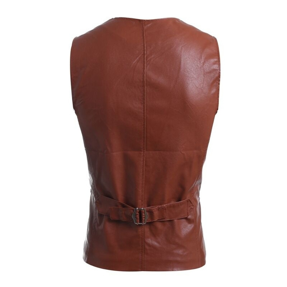 Mens Vests ZOGAA mens vest simple and versatile leather slim fit 230311