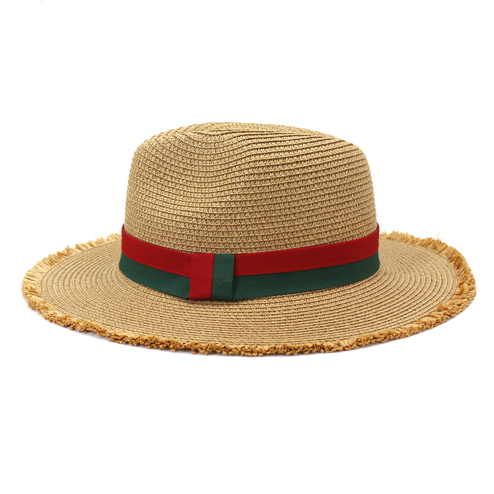 Fashion Men Women Outdoor Travel Wide Brim Hat Beach Seaside Sunshade Jazz Straw Fedora Cap Srping Summer