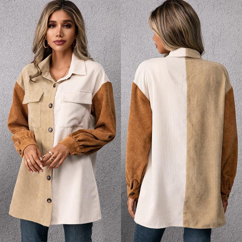 Women' Jackets Women Loose Casual Jacket Corduroy Shirt Single Breasted Patchwork Long Sleeve Colorblock TopWomen, Multi
Women' Jackets Women Loose Casual Jacket Corduroy Shirt Single Breasted Patchwork Long Sleeve Colorblock TopWomen, Multi