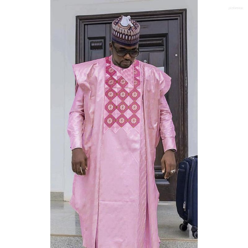 African Clothes for Men Bazin Traditional Embroidery Dashiki Pink Robe Long Sleeve Shirt Pants 3 piece Set Wedding Abaya
African Clothes for Men Bazin Traditional Embroidery Dashiki Pink Robe Long Sleeve Shirt Pants 3 piece Set Wedding Abaya