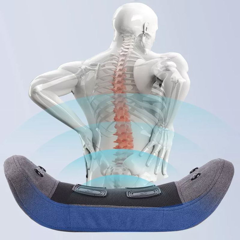 Back Massager Electric Waist Massager Lumbar Vibration Cushion Relief Pain Heating HealthCare Relax Traction Therapy EMS Ten Back Body Massage 230311