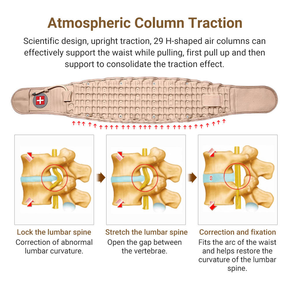 Back Massager Belt Support Brace Physio Decompression Back Relief Waist Lumbar Traction Backache Heat Therapy Pain Massager Family Health Care 230311