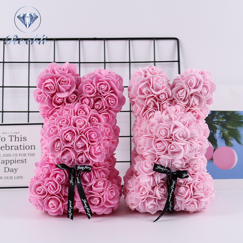 Other Event Party Supplies 25cm Immortal Rose Rabbit Gift Bunny Mothers Day DIY Simulation Flower Happy Easter Day Party Decor Kids Favor Valentine 
